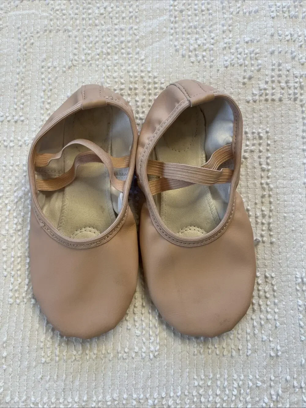 Stelle Girl's Sz 2 Ballet Shoes Slippers Spilt Sole Dance Pink Leather Youth